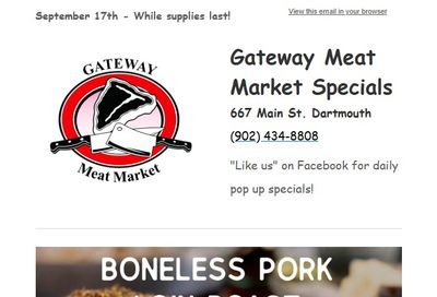 Gateway Meat Market Flyer September 17 to 23