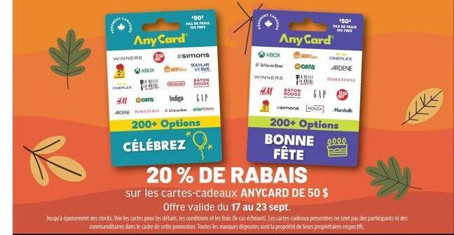 Metro: $50 AnyCard for $40 (Sept 17 - 23) Metro: $50 AnyCard for $40 (Sept 17 - 23)