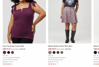Torrid Canada Summer Event Sale: Save up to 70% Off Everything Sitewide Including New Arrival + Clearance Deals