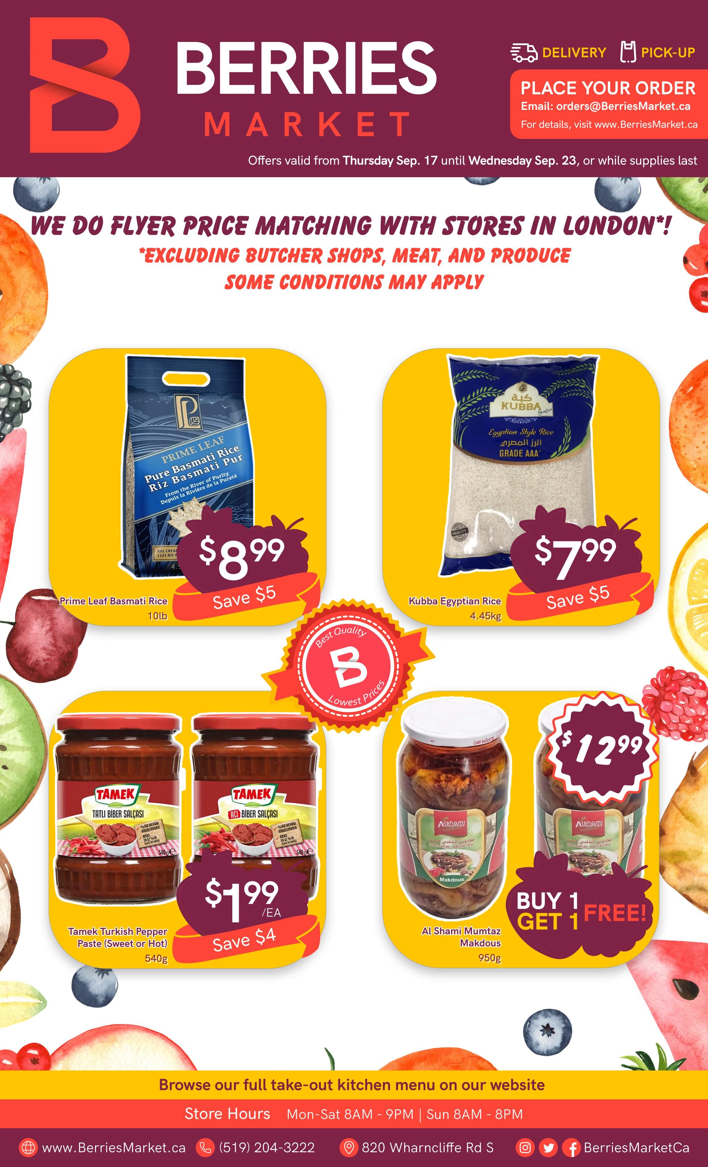 Berries Market Flyer September 17 to 23