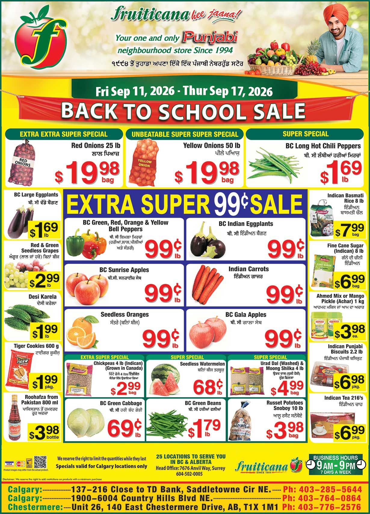 Fruiticana (Calgary) Flyer September 11 to 17