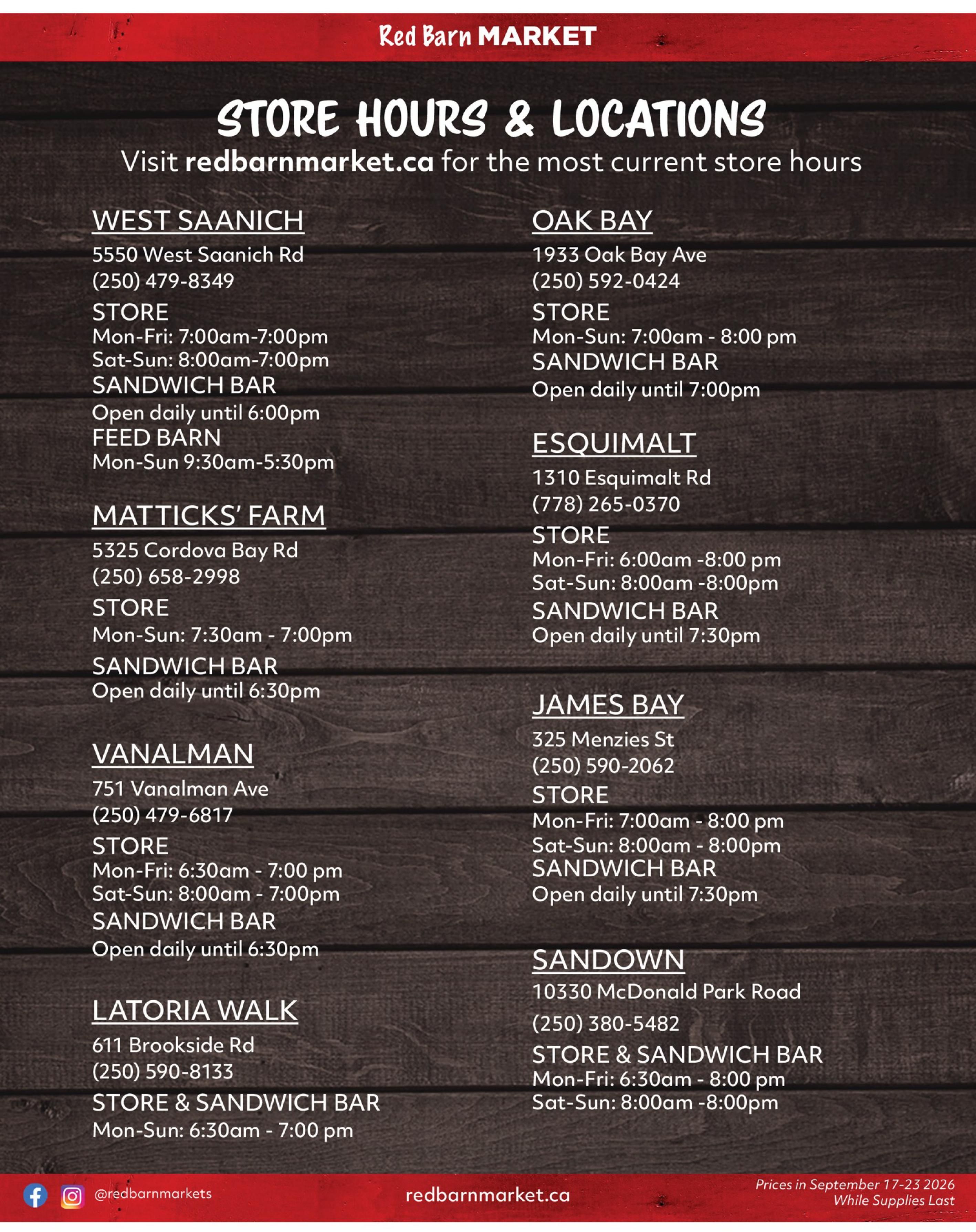 Red Barn Market Flyer September 17 to 23