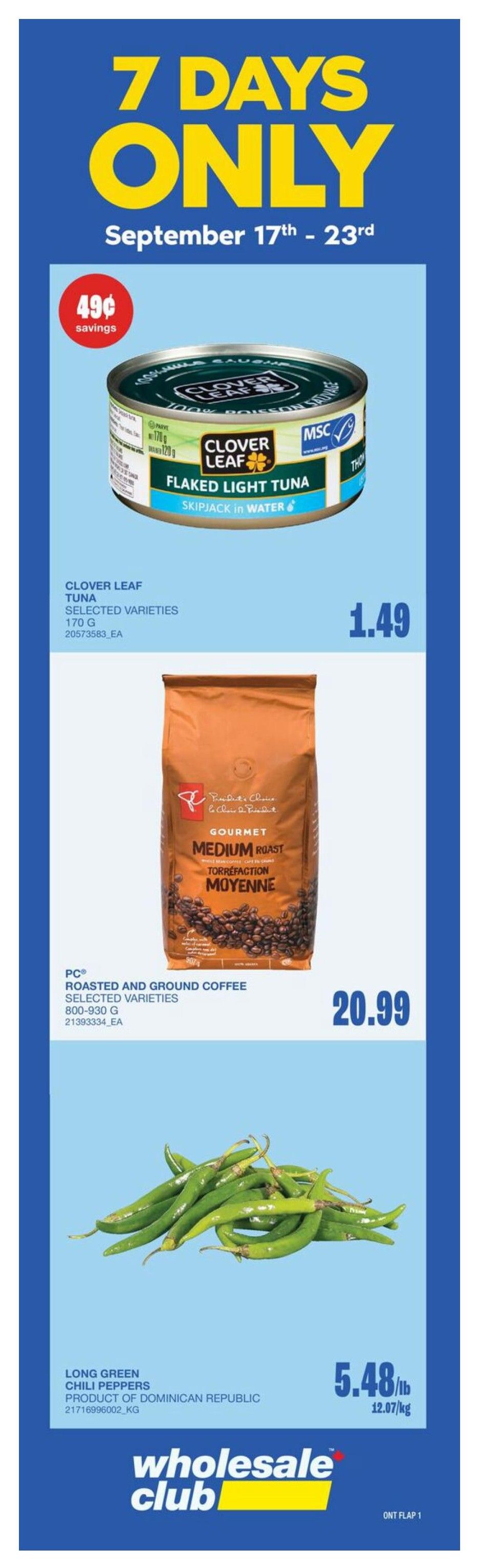Wholesale Club (ON) Flyer September 17 to 23