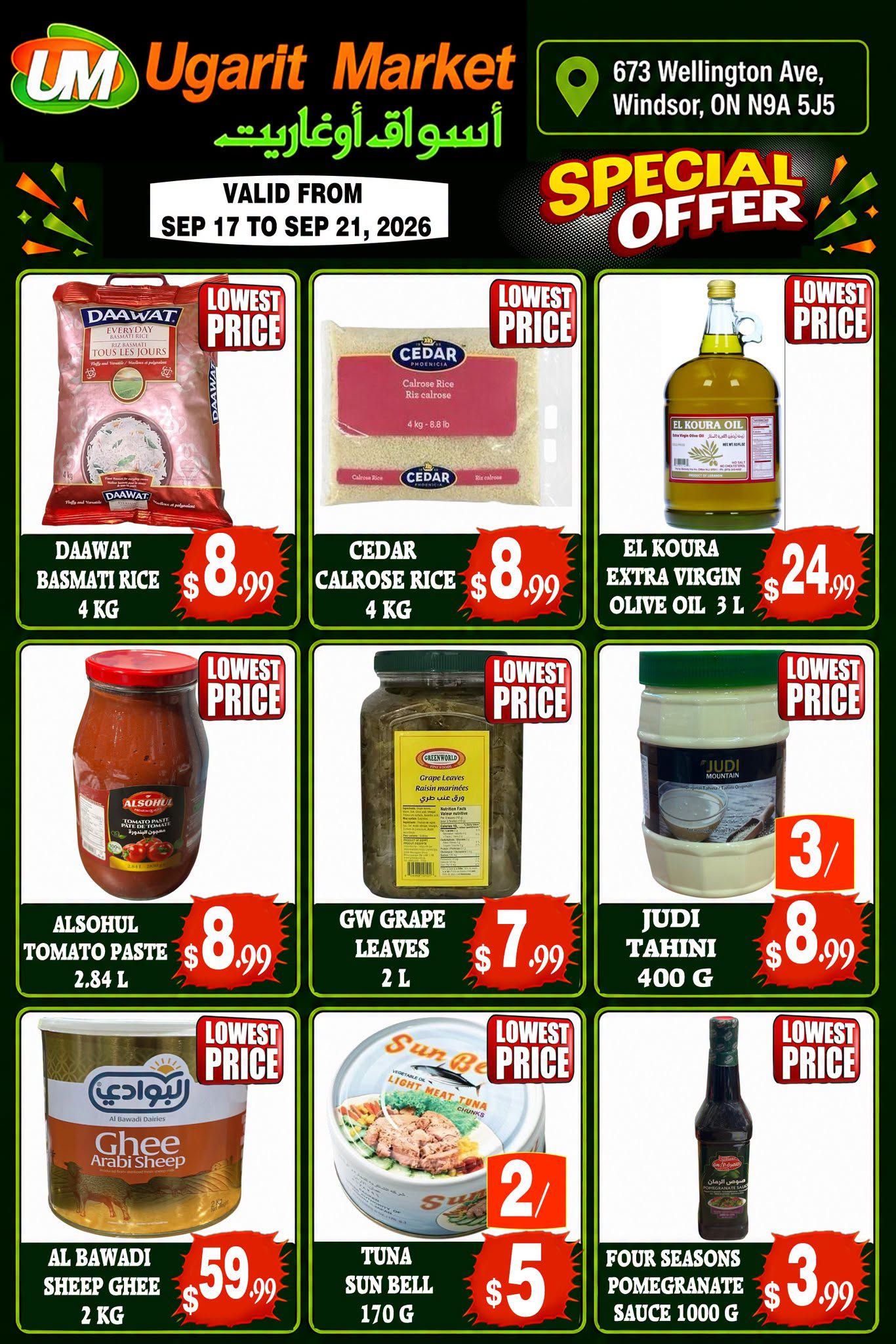 Ugarit Market Flyer September 17 to 21