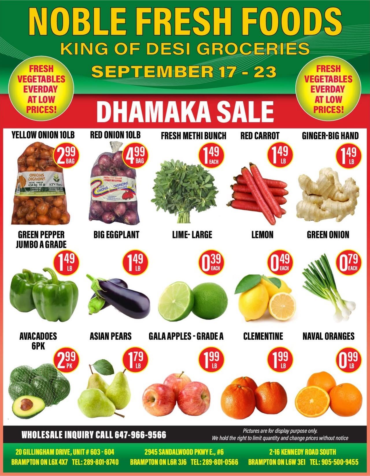 Noble Fresh Foods Flyer September 17 to 23