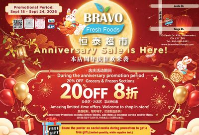 Bravo Fresh Foods Flyer September 18 to 24