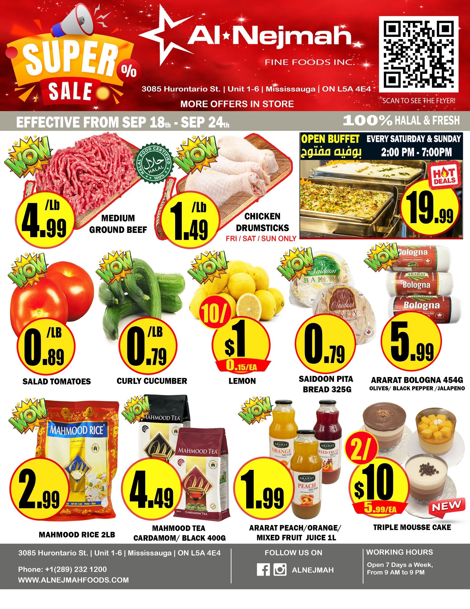Alnejmah Fine Foods Inc. Flyer September 18 to 24