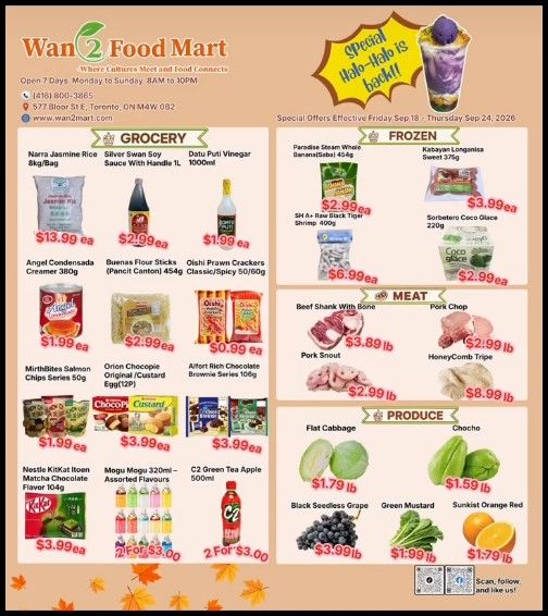 Wan 2 Food Mart Flyer September 18 to 24