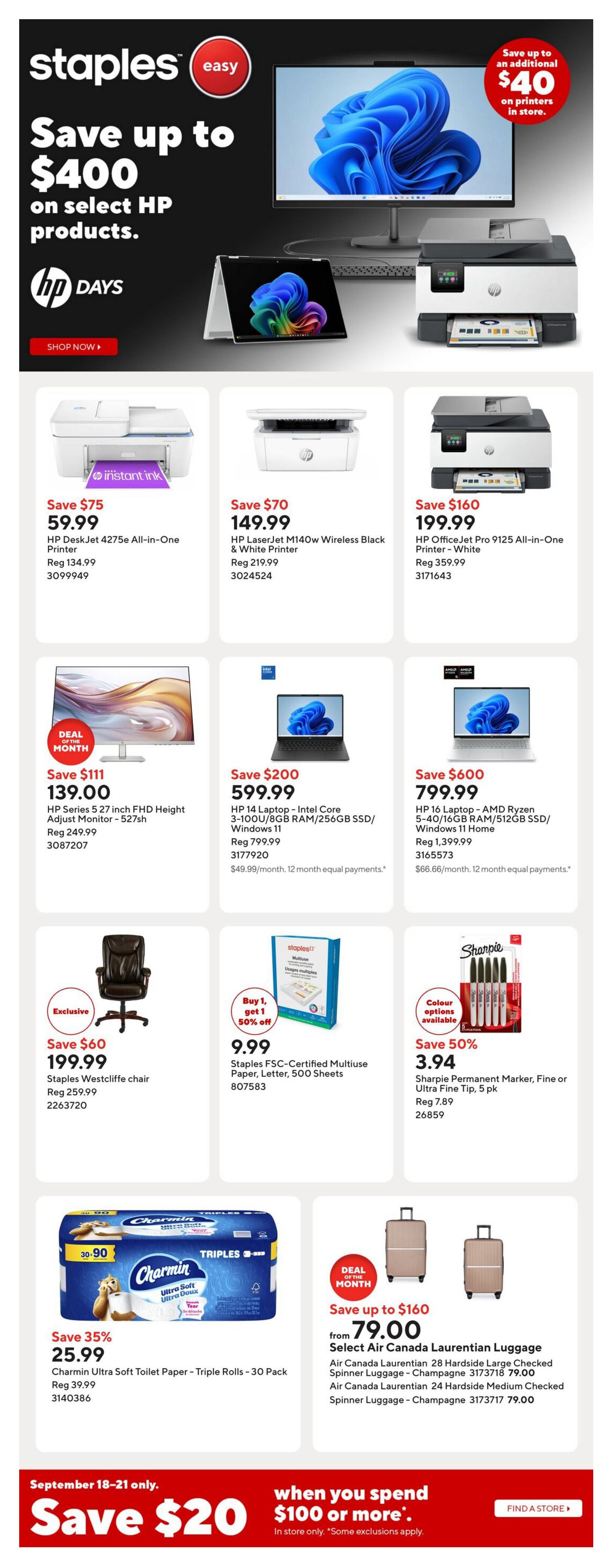 Staples Flyer September 18 to 24