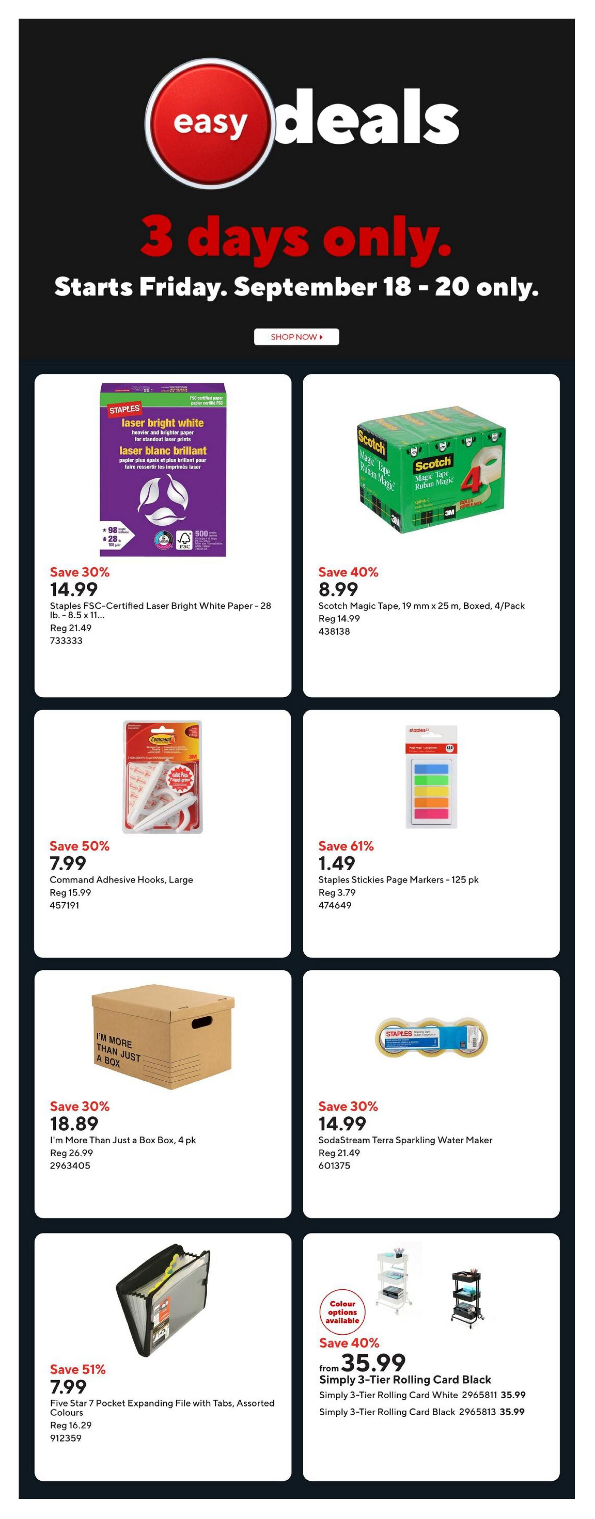 Staples Flyer September 18 to 24
