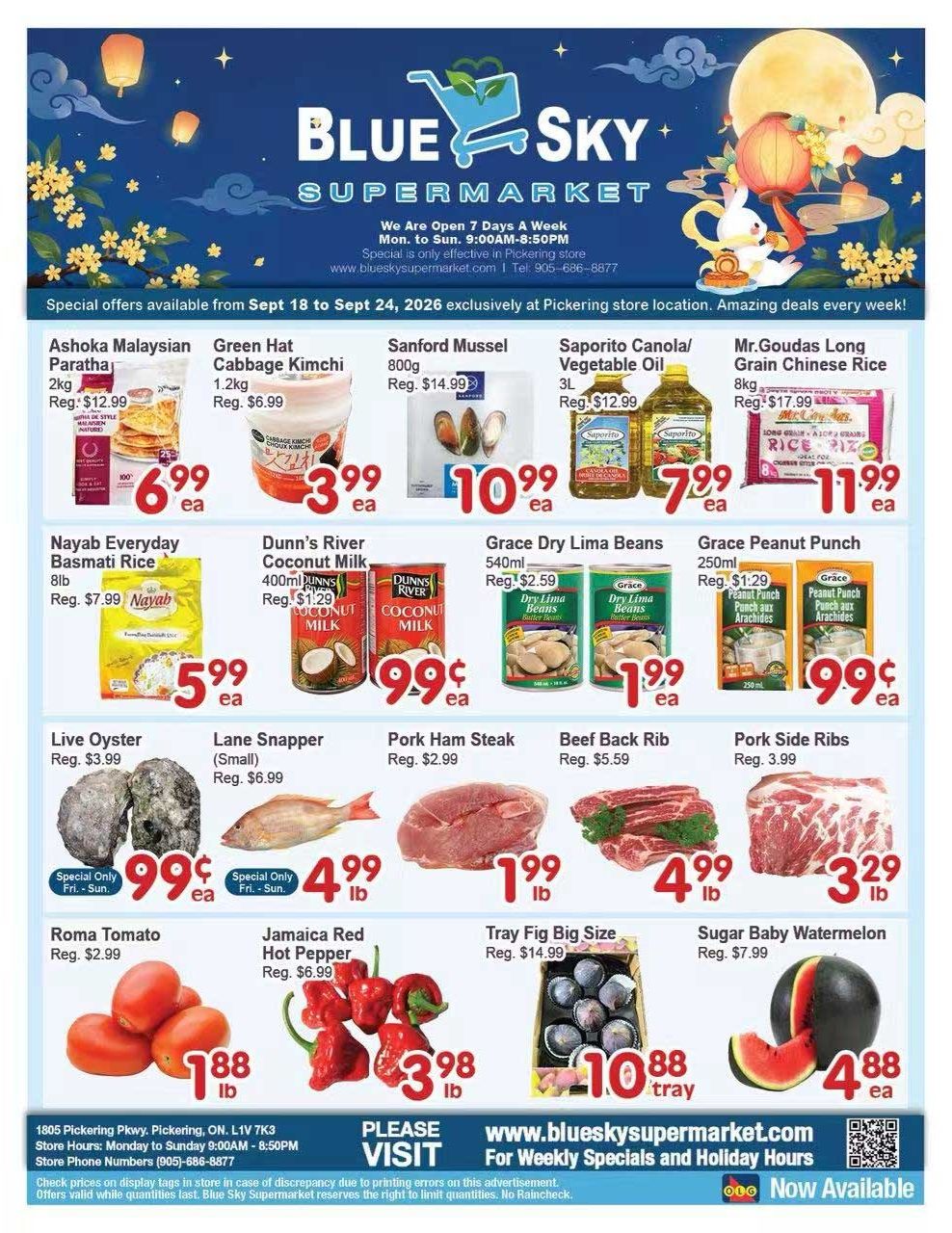 Blue Sky Supermarket (Pickering) Flyer September 18 to 24