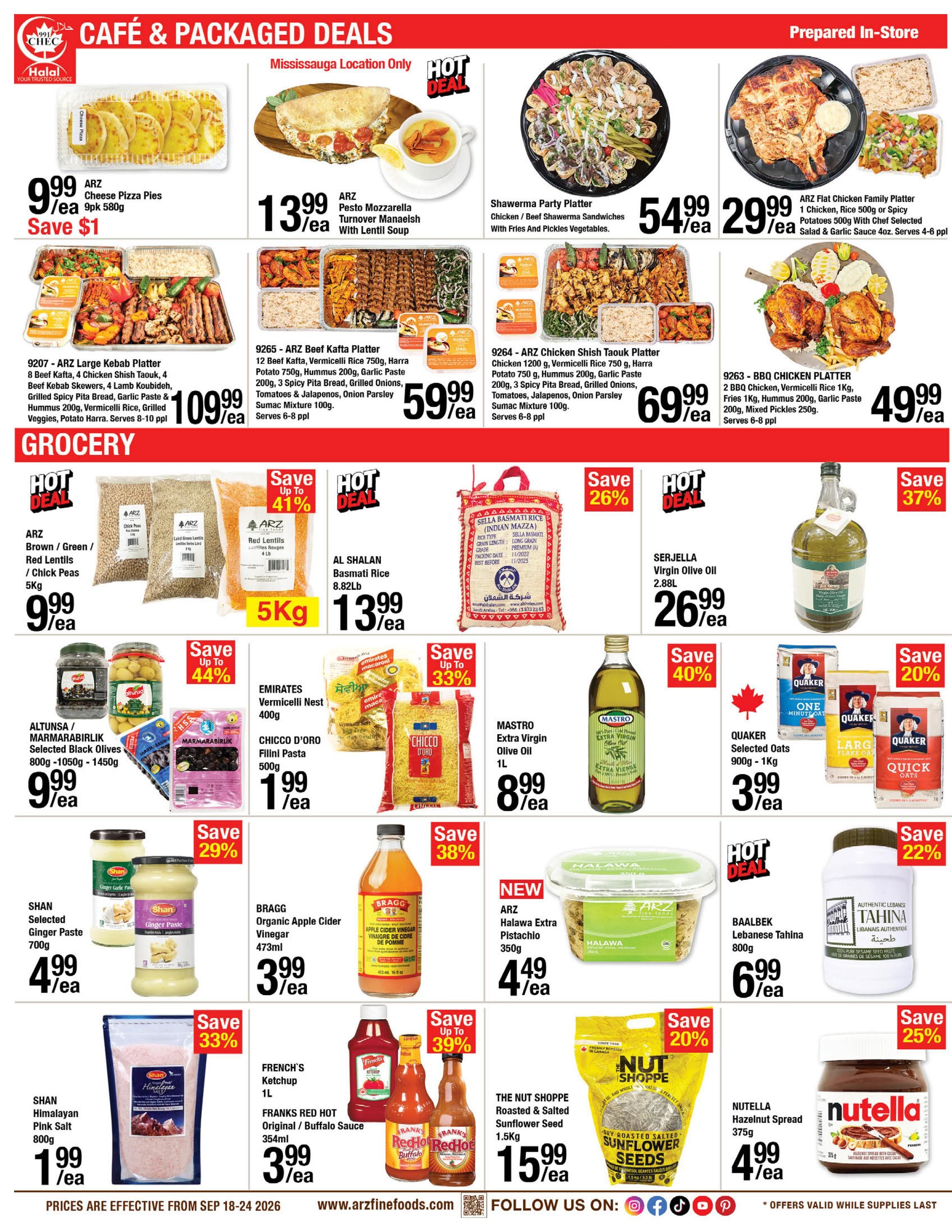 Arz Fine Foods Flyer September 18 to 24