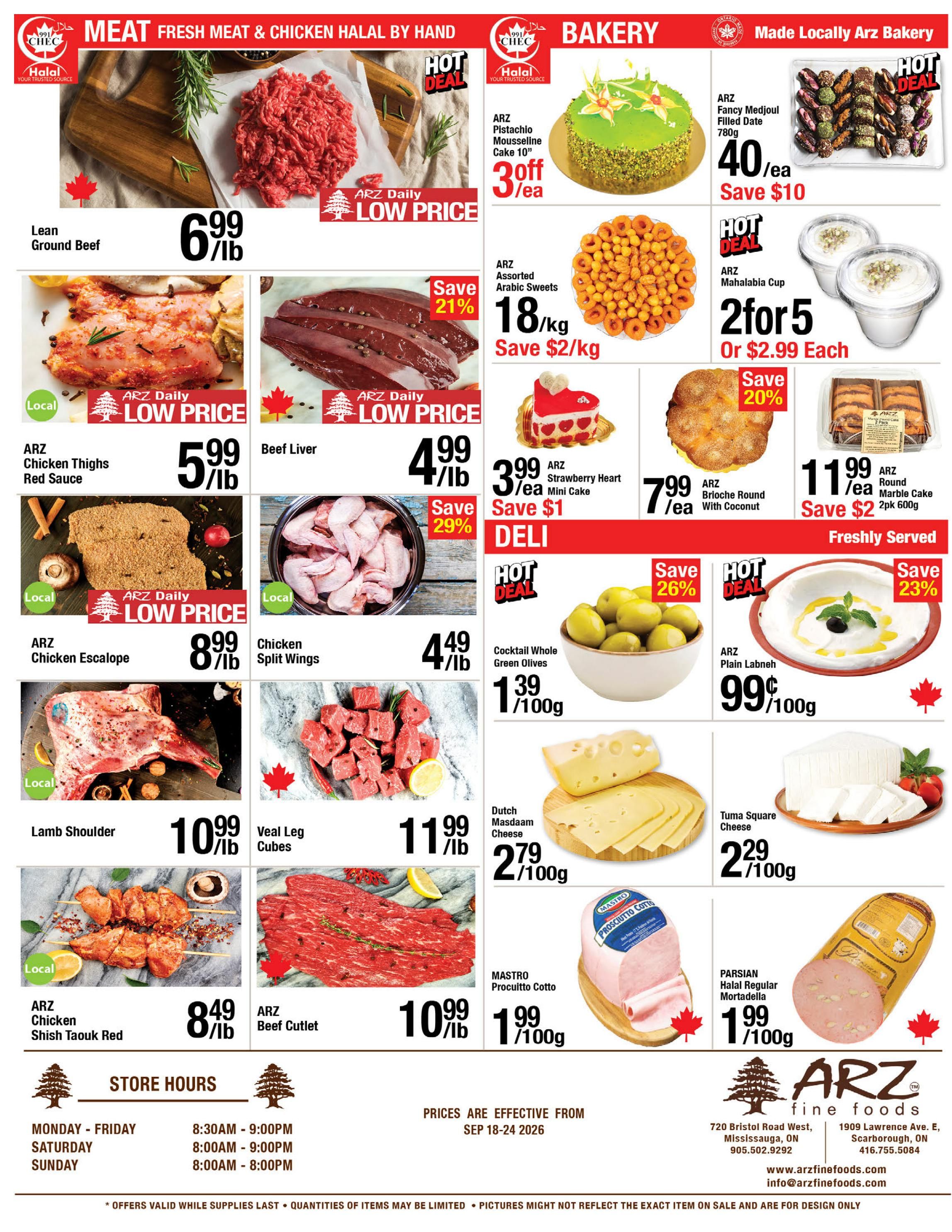 Arz Fine Foods Flyer September 18 to 24