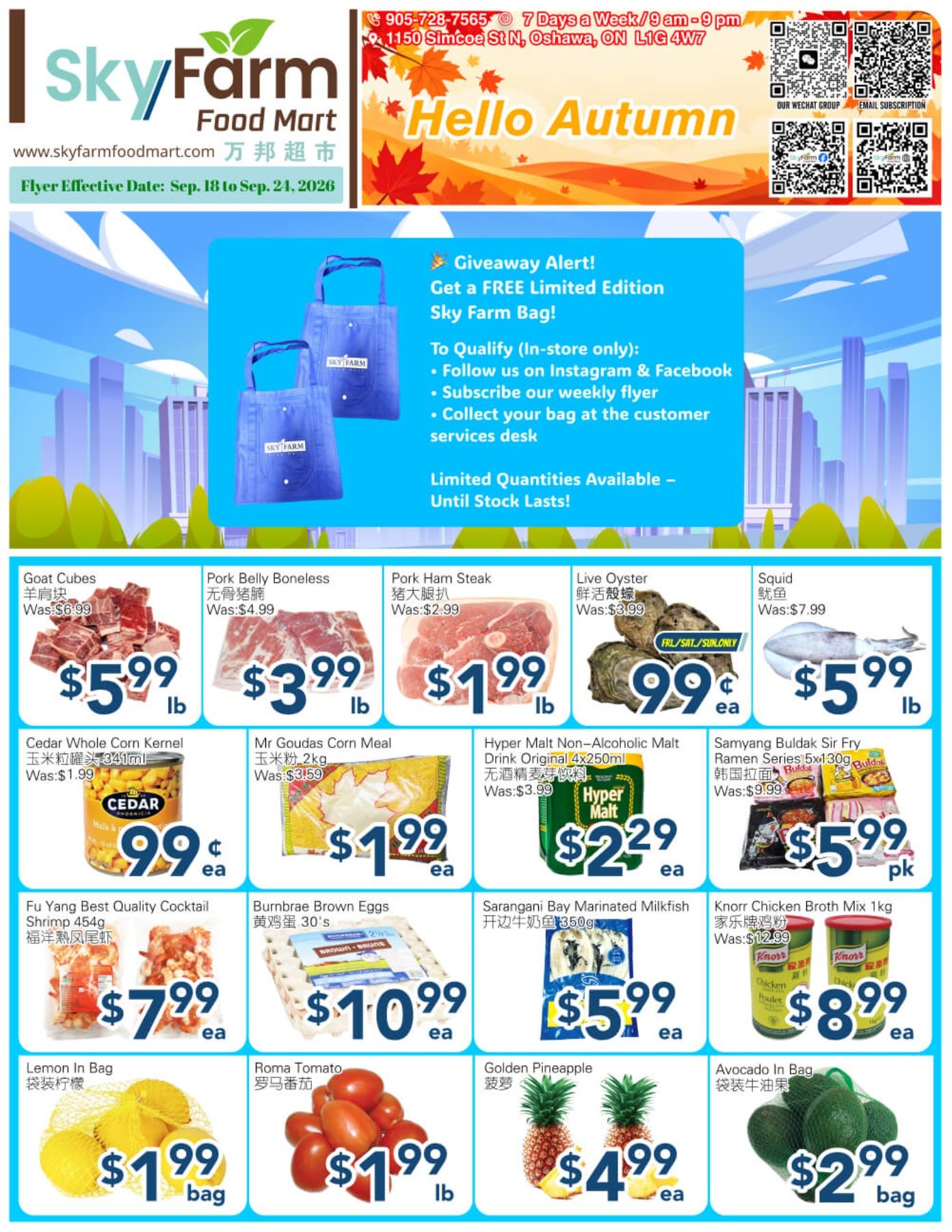 SkyFarm Food Mart Flyer September 18 to 24