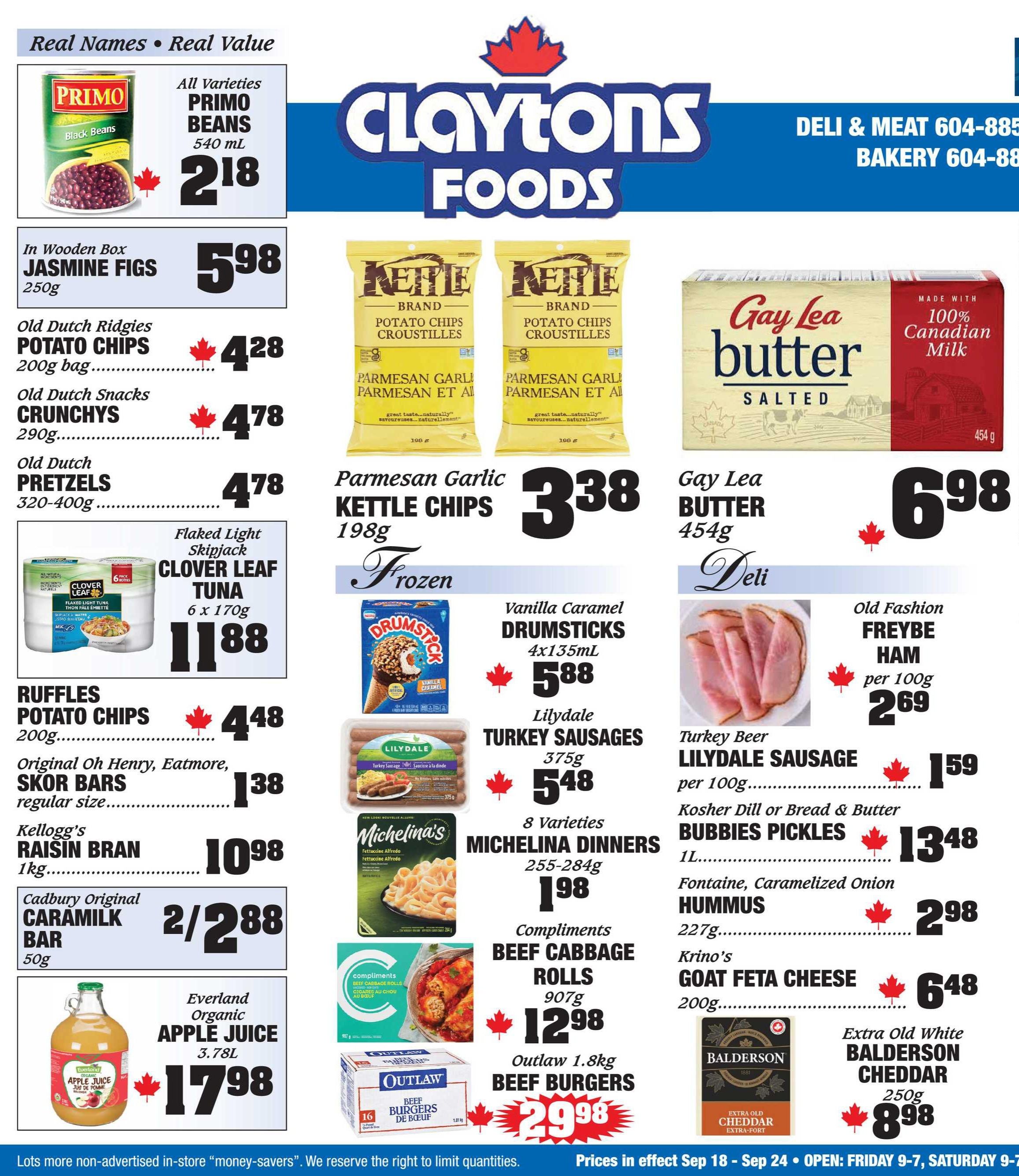 Claytons Heritage Market Flyer September 18 to 24
