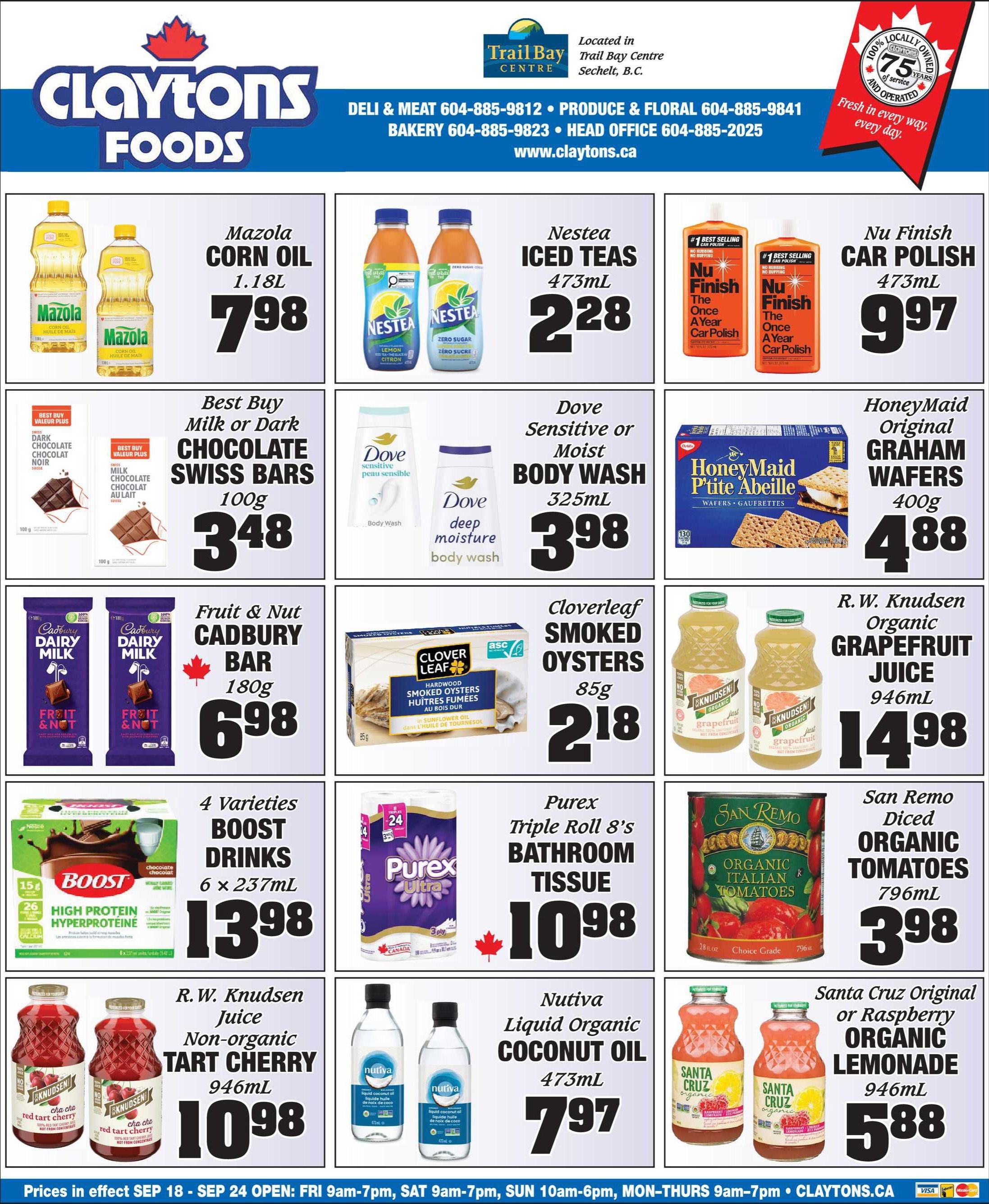 Claytons Heritage Market Flyer September 18 to 24