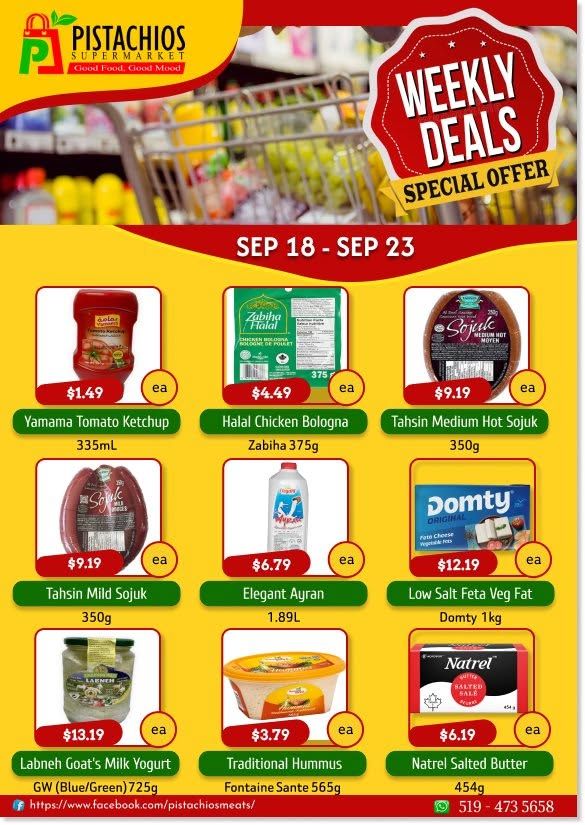 Pistachios Supermarket Flyer September 18 to 23