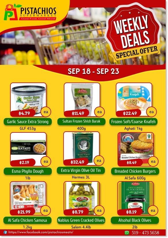 Pistachios Supermarket Flyer September 18 to 23