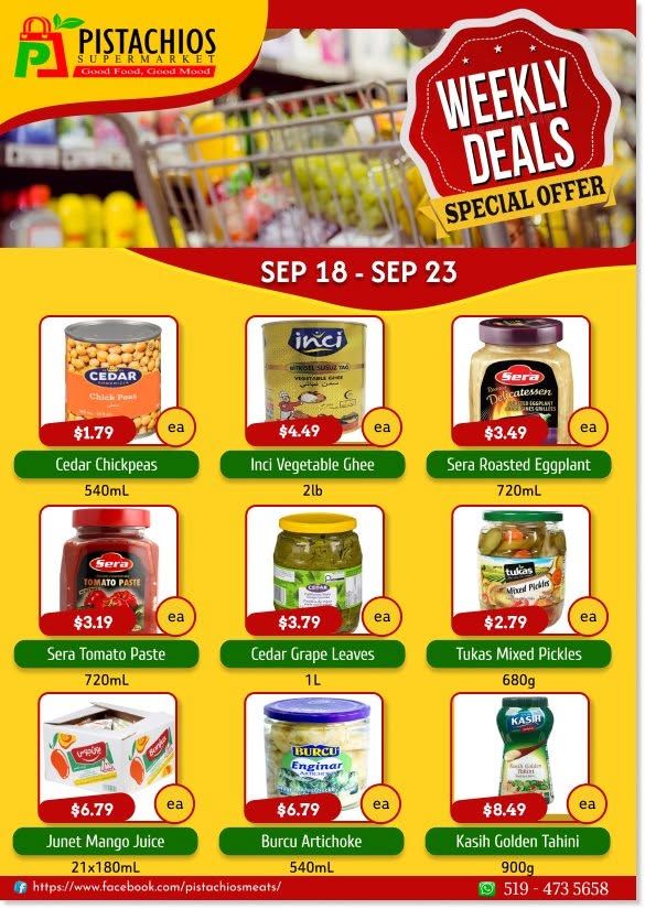 Pistachios Supermarket Flyer September 18 to 23