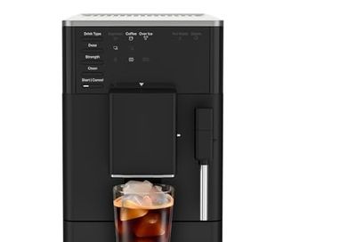 KitchenAid Fully Automatic Espresso Machine KF2 with 6 Hot and Iced Coffee Options | Built-In Grinder | Steam Wand, Black Matte KES8452BM