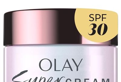 Olay Super Cream with Sunscreen SPF 30, Ultra Lightweight Face Moisturizer with Vitamin C, Hyaluronic Acid, Niacinamide, Vitamin E, and Collagen Peptide, 15 mL