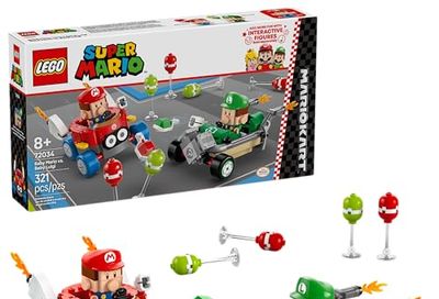 LEGO Super Mario: Mario Kart Baby Mario vs. Baby Luigi - Collectible Toy Building Set for Kids, Boys and Girls, Ages 8+ - Nintendo Mario Kart Toy for Fans - Gift Idea for Birthdays - 72034