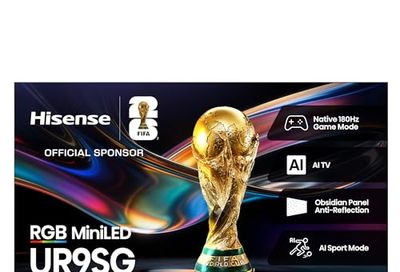 Hisense 65UR9SG-65 RGB 180Hz Mini-LED Google TV, Wide Colour Coverage, Hi-View AI Engine PRO, 5000 Nits, Anti-Reflection, Game Mode, Dolby Vision/HR10+, 4.1.2 Channel, IMAX Enhanced (2026 Model)