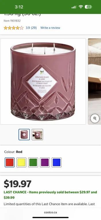 Costco: (Costco) Nature’s Mark scented candle (1.58 kg) - 50% at $20 Costco: (Costco) Nature’s Mark scented candle (1.58 kg) - 50% at $20
