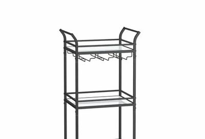 Amazon.ca: Bar Cart with 3-Tier Mirrored Glass Shelves $46.71