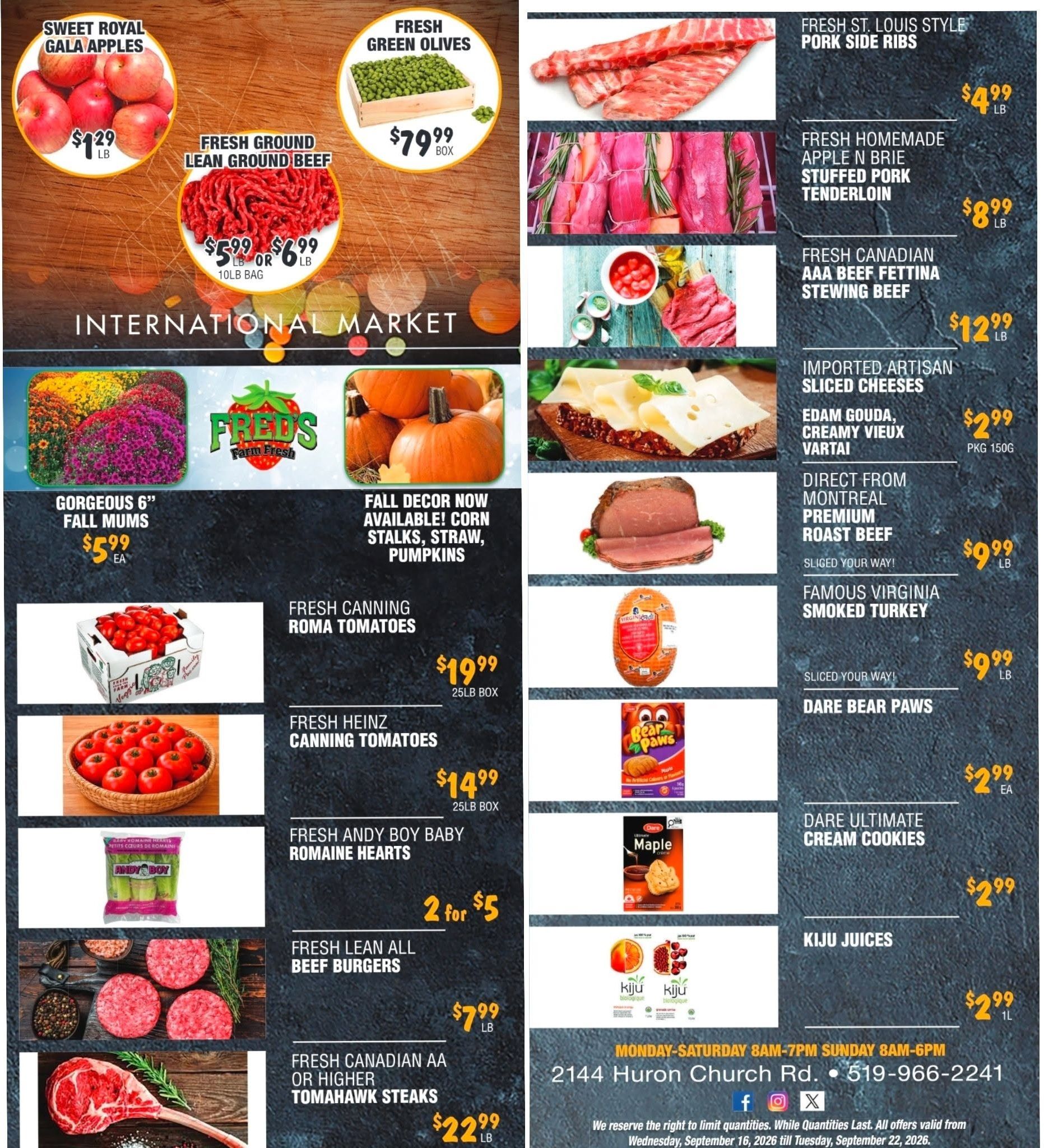Fred's Farm Fresh Flyer September 16 to 22