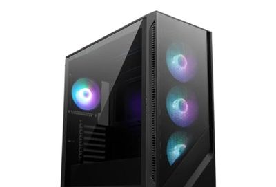 MSI MAG Forge 321R Airflow Black Computer Case, 2xUSB 3.2 Gen 1, 4x120mm ARGB Fan, ARGB Control Board, Tempered Glass Window