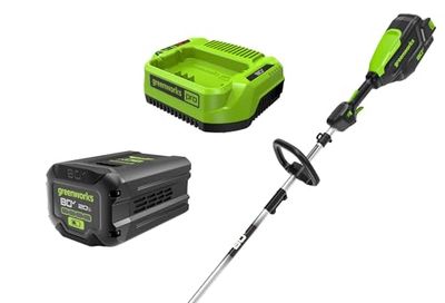 Greenworks 80V 16″ Brushless Cordless String Trimmer (2.0Ah Battery & Charger Included) – Variable Speed, .095 Dual Line Bump Feed & Lightweight for Yard, Lawn, Driveway & Garden Grass Maintenance