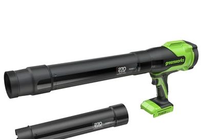 Greenworks 24V (270 CFM / 130 MPH) Brushless Compact Leaf Blower, Ideal for Garage, Workshop and Quick Cleanups, Battery and Charger Not Included