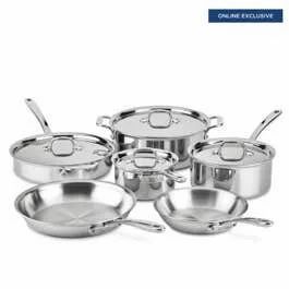 All-Clad: D3 Stainless Everyday 3-ply Bonded Cookware Set, 10 piece Set All-Clad: D3 Stainless Everyday 3-ply Bonded Cookware Set, 10 piece Set