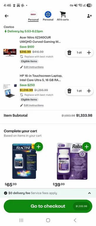 Instacart - No tax on Costco purchases Instacart - No tax on Costco purchases