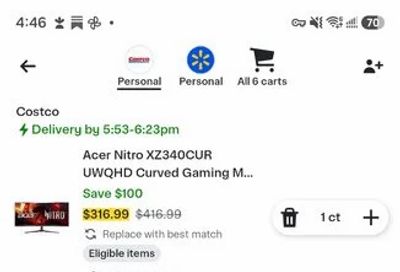 Instacart - No tax on Costco purchases