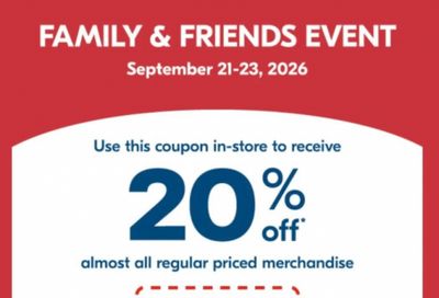 Shoppers Drug Mart Canada Family & Friends Event: Save 20% on Regular Priced Merchandise Until September 23rd