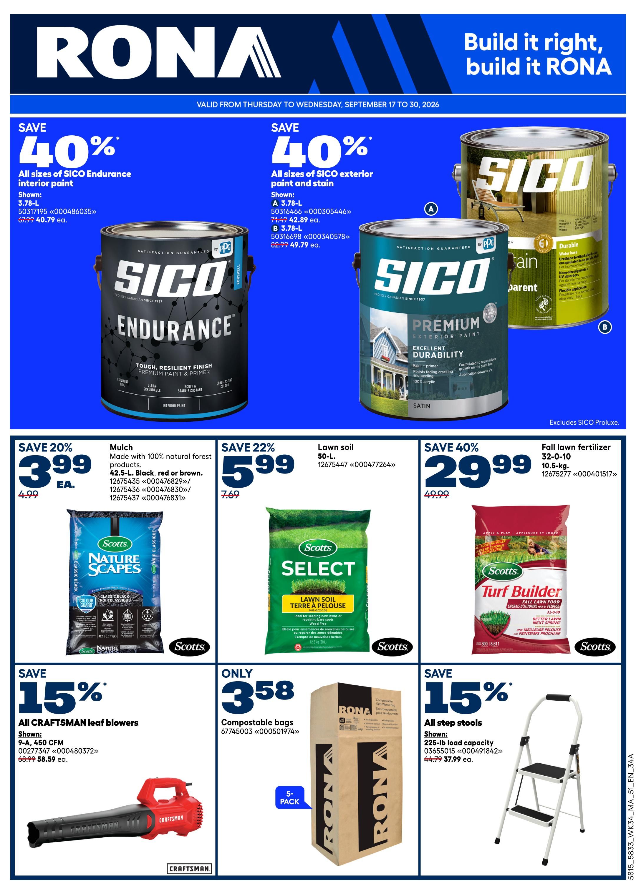 Rona & Rona+ (Atlantic) Flyer September 24 to 30