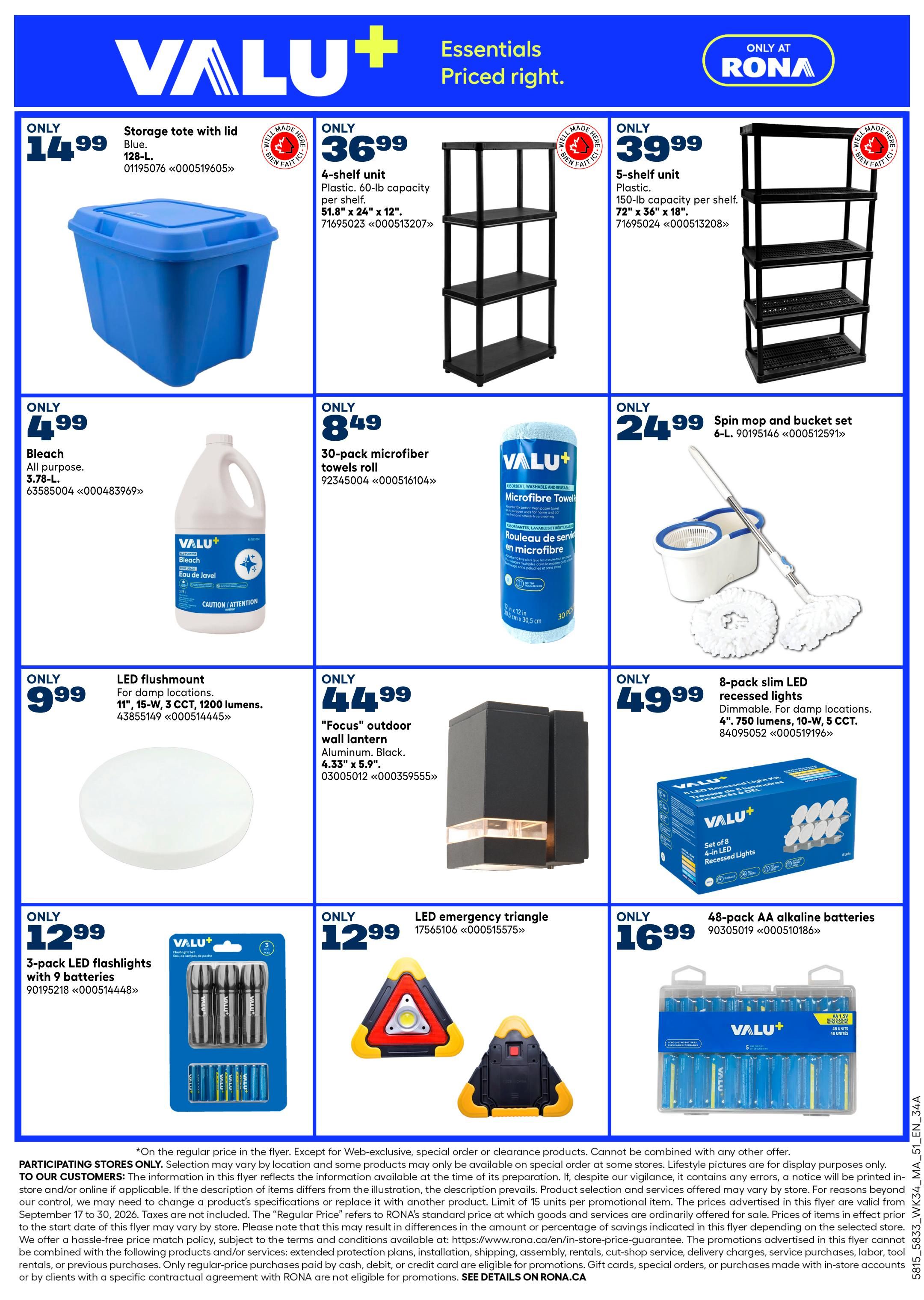 Rona & Rona+ (Atlantic) Flyer September 24 to 30