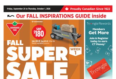 Canadian Tire (West) Flyer September 25 to October 1