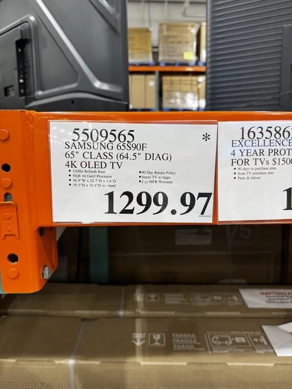 Costco In Store (Brampton) - Samsung S90F 65'' QDOLED TV for $1299.97 Costco In Store (Brampton) - Samsung S90F 65'' QDOLED TV for $1299.97