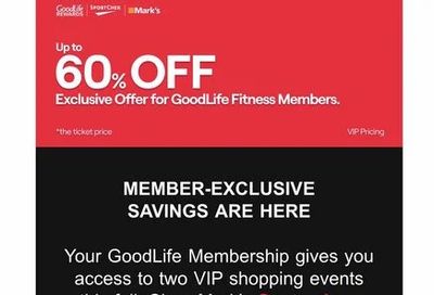 Mark's: Up to 60% off exclusive savings for GoodLife Members