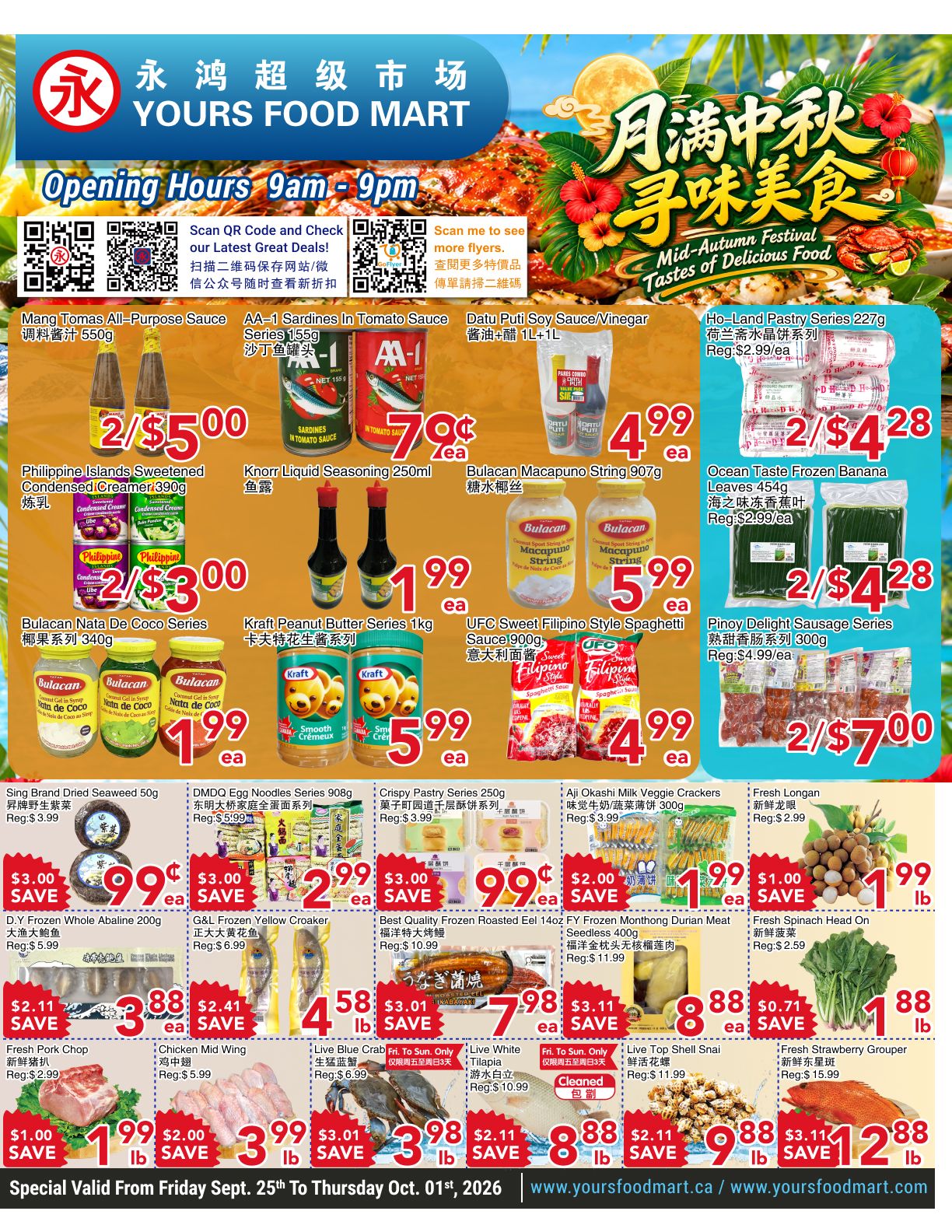 Yours Food Mart Flyer September 25 to October 1