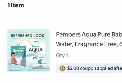 Walmart: Pampers Aqua Pure Baby Wipes, 99% Water, Fragrance Free, 672 Baby Wipes Total (12 pack); Coupon price $18.97
