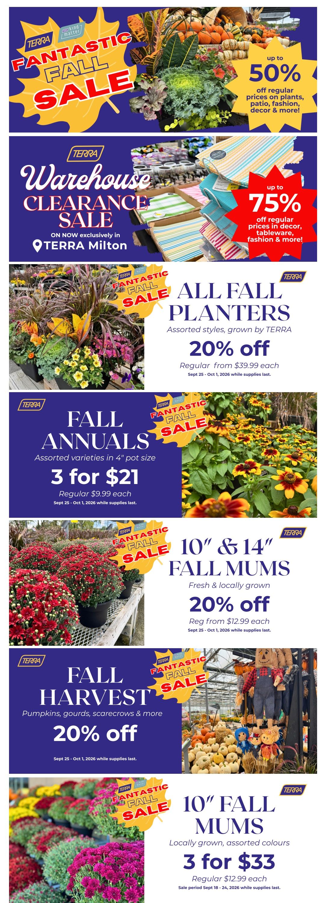 Terra Greenhouses Flyer September 25 to October 1