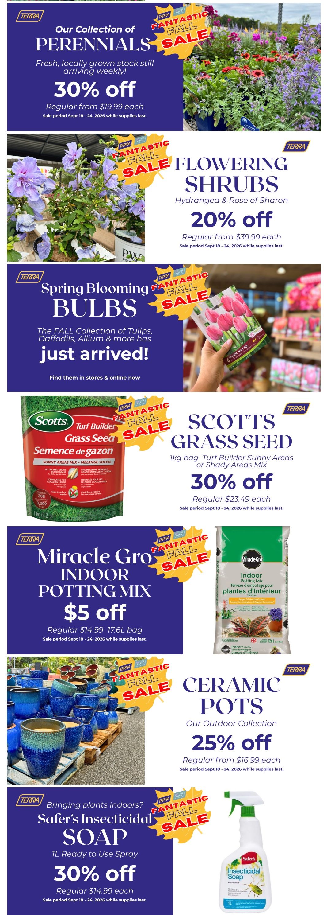 Terra Greenhouses Flyer September 25 to October 1