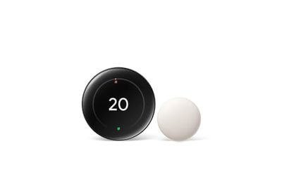 Google Nest Learning Thermostat (4th Gen) with Temp Sensor - Obsidian