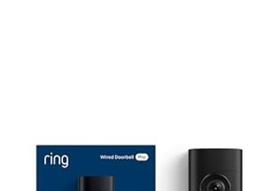 Ring Wired Doorbell 4K Pro (Newest Model), Retinal 4K with wide-angle video, 10x Enhanced Zoom, and Night Vision, Deep Silver