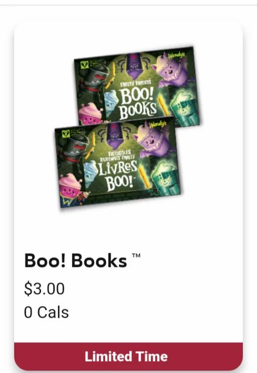 Wendy's: $3 Boo books coupon books