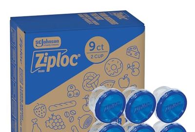Ziploc Twist N Loc Food Storage Containers, Leak-Proof Lids, 2 Cup, 9 Pack